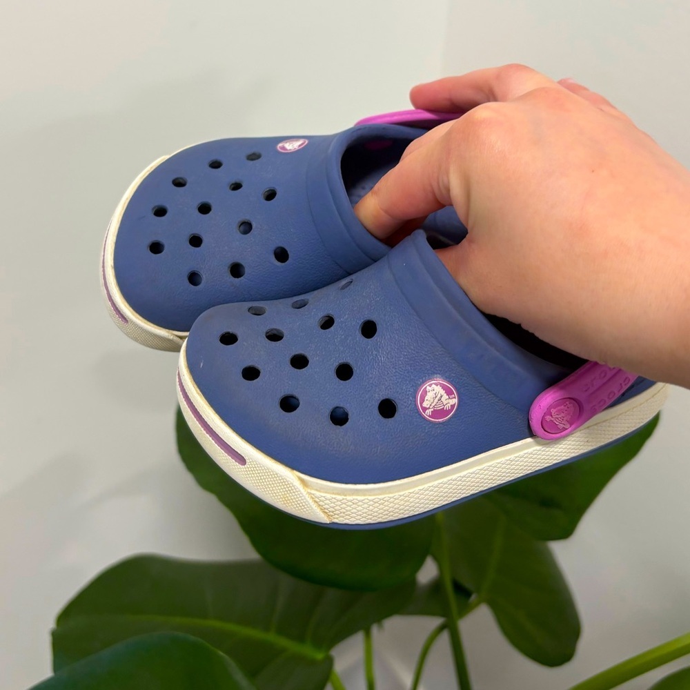 Crocs Kids Crocband‎ Clog Purple Blue Kid's Size 6-7